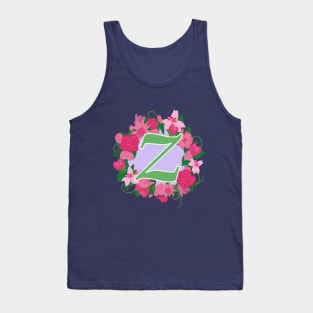 Monogram Z, Personalized Floral InitiaI Tank Top